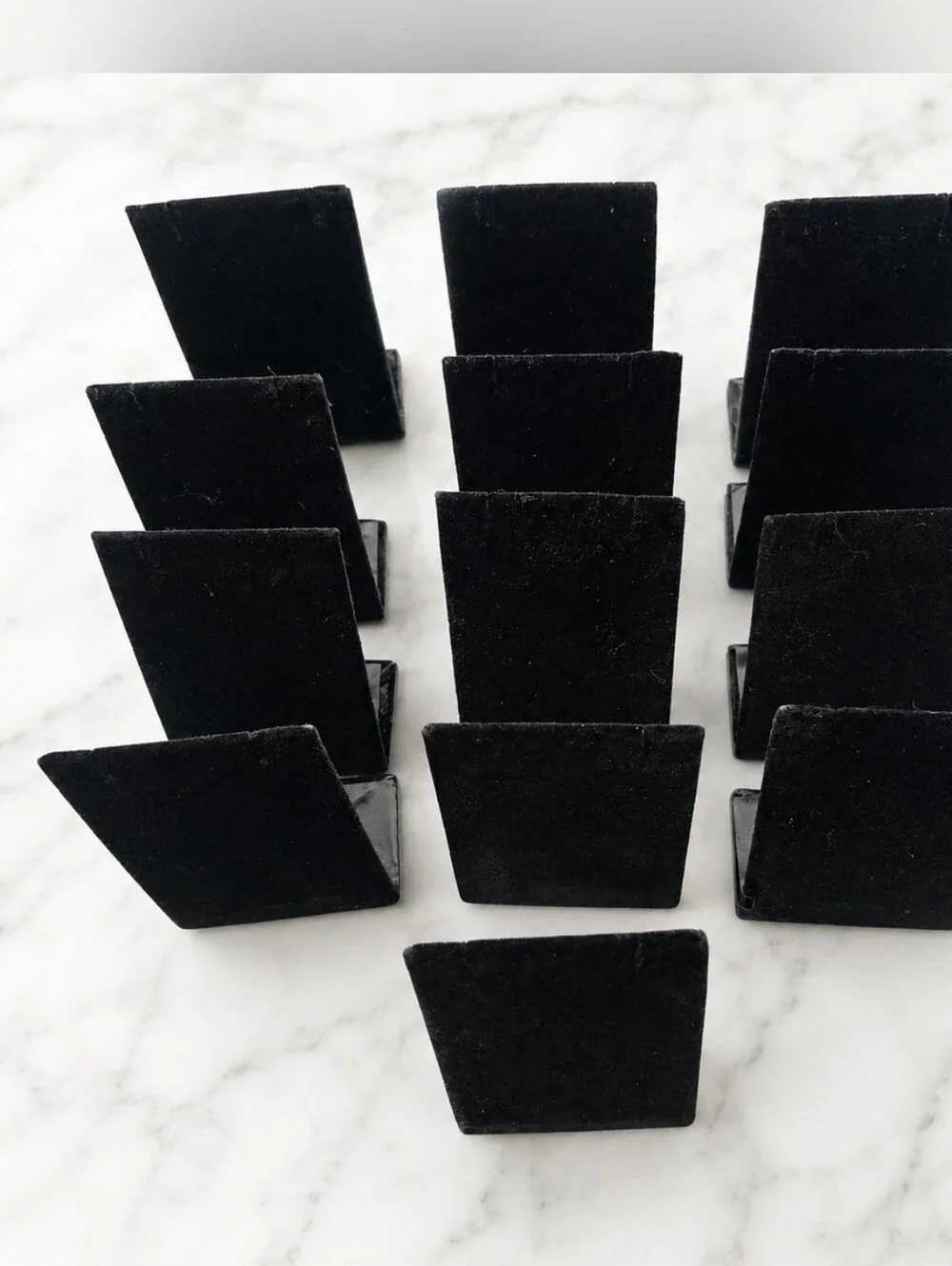 Lot of 13 Black Velvet Earring Display Stands Jewelry Display Holders